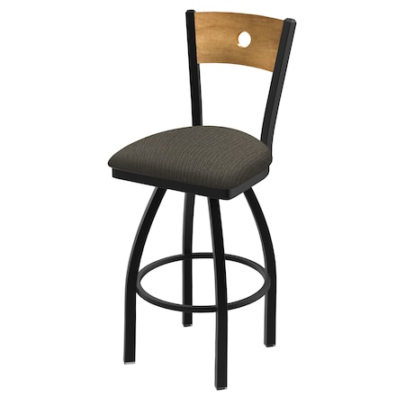 Holland Bar Stool Co 25" Swivel Counter Stool, Black Wrinkle, Med Back, Graph Chalice Seat 83025BWMedMplB019